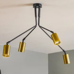 EMIBIG LIGHTING Loftlamper > Loftlampe Verno 4 Black i sort og guld