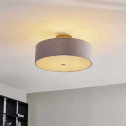 Nowodvorski Lighting Loftlamper|Loftlamper > Loftlampe Viviane med tekstilskærm, grå
