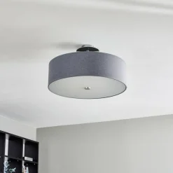 Nowodvorski Lighting Loftlamper|Loftlamper > Loftlampe Viviane med tekstilskærm, grå
