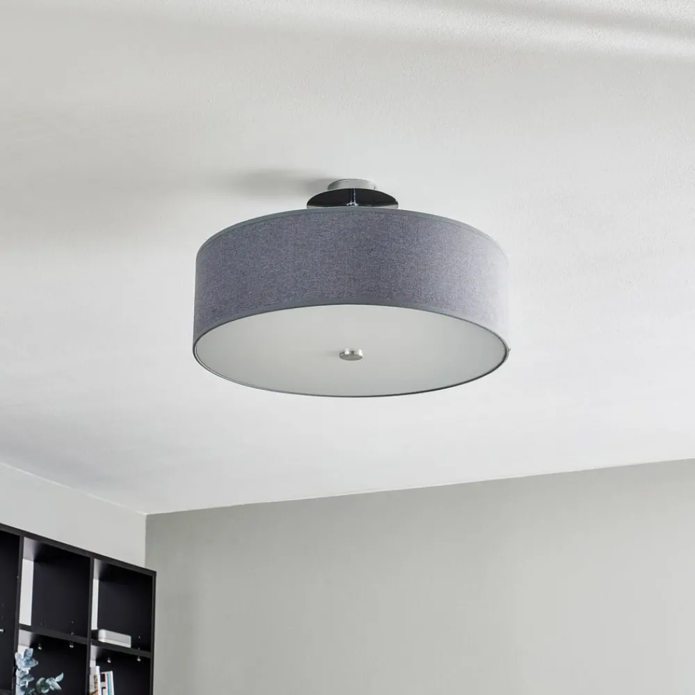Nowodvorski Lighting Loftlamper|Loftlamper > Loftlampe Viviane med tekstilskærm, grå