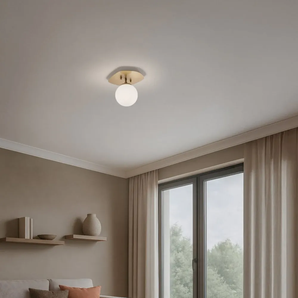 Opviq Loftlamper|Loftlamper > Loftlampe Well, guldfarvet, glas, Ø 20 cm, E14