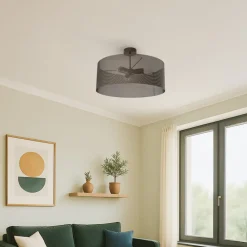 Domiluce Loftlamper > Loftlampe Zofia, kaffebrun, metal, Ø 50 cm, 3 lyskilder, E27