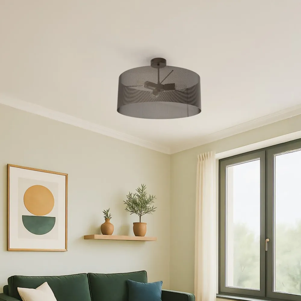 Domiluce Loftlamper > Loftlampe Zofia, kaffebrun, metal, Ø 50 cm, 3 lyskilder, E27