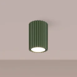 SOLLUX LIGHTING Loftlamper|Loftlamper > Loftslampe ALORA, olivengrøn, Ø 7 cm, metal, GU10