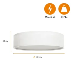 Smartwares Loftlamper|Pendellamper > Loftslampe Ceiling Dream, Ø 40 cm, tekstil, hvid