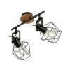 JUST LIGHT. GmbH Loftlamper > Loftslampe Jaro justerbar sort/træ 2-lys
