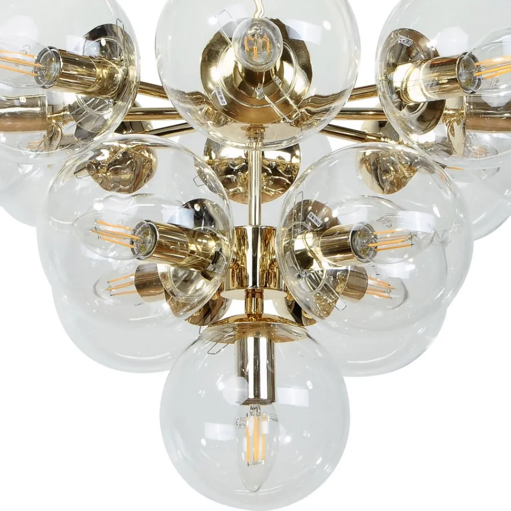 Domiluce Loftlamper|Loftlamper > Loftslampe Zumba, glas/metal, guld/klar, 13-flammet