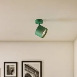 Loftlamper|Loftlamper ^ Argon Loftspot Chloe, justerbar, grøn, metal, GU10, 13,5 cm