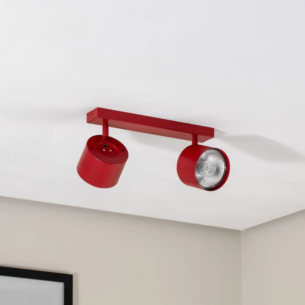 Argon Loftlamper|Loftlamper > Loftspot Chloe justerbar med 2 lyskilder, rød