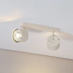Loftlamper|Loftlamper ^ Argon Loftspot Chloe justerbar med 2 lyskilder, beige