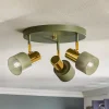 Argon Loftlamper|Loftlamper > Loftspot Destin, 3 lyskilder grøn/messing