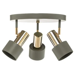 Argon Loftlamper|Loftlamper > Loftspot Destin, 3 lyskilder grøn/messing