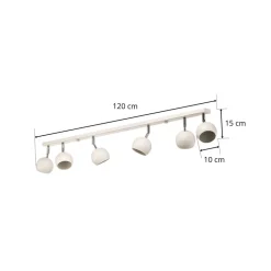 Loftlamper|Spotlights ^ SOLLUX LIGHTING Loftspot Flame, hvid, 6 lyskilder