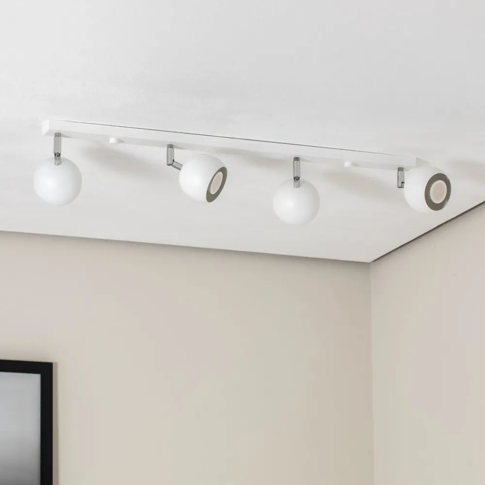 Loftlamper|Loftlamper ^ SOLLUX LIGHTING Loftspot Flame, hvid, 4 lyskilder, lang