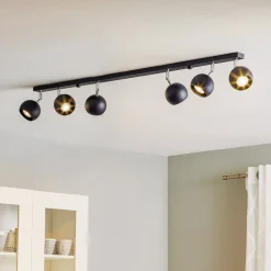 SOLLUX LIGHTING Loftlamper|Spotlights > Loftspot Flame, sort, 6 lyskilder