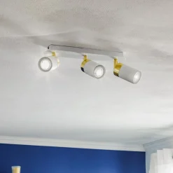 Eko-Light Loftlamper|Spotlights > Loftspot Joker, hvid/guld, 3 lyskilder