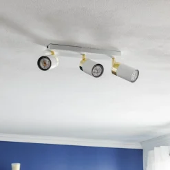 Eko-Light Loftlamper|Spotlights > Loftspot Joker, hvid/guld, 3 lyskilder