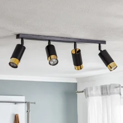 EMIBIG LIGHTING Loftlamper|Spotlights > Loftspot Kumo sort/guld med 4 lyskilder