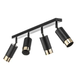 EMIBIG LIGHTING Loftlamper|Spotlights > Loftspot Kumo sort/guld med 4 lyskilder
