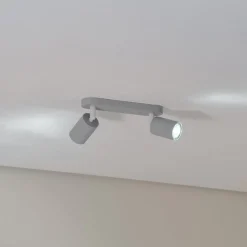 TK Lighting Loftlamper|Spotlights > Loftspot Livia, grå, 35 cm, 2 lyskilder, metal, GU10
