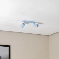 TK Lighting Loftlamper|Spotlights > Loftspot Livia, lyseblå, 35 cm, 2 lyskilder, metal, GU10