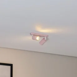 TK Lighting Loftlamper|Spotlights > Loftspot Livia, lyserød, 35 cm, 2 lyskilder, metal, GU10