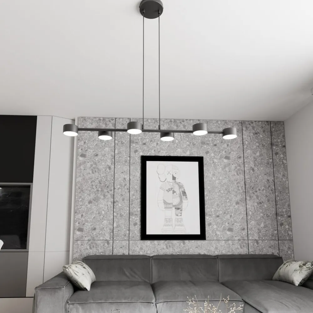 EMIBIG LIGHTING Loftlamper|Loftlamper > Loftspot, Megara, længde 80 cm, metal, 6 lyskilder.