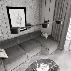 EMIBIG LIGHTING Loftlamper|Loftlamper > Loftspot, Megara, længde 80 cm, metal, 6 lyskilder.