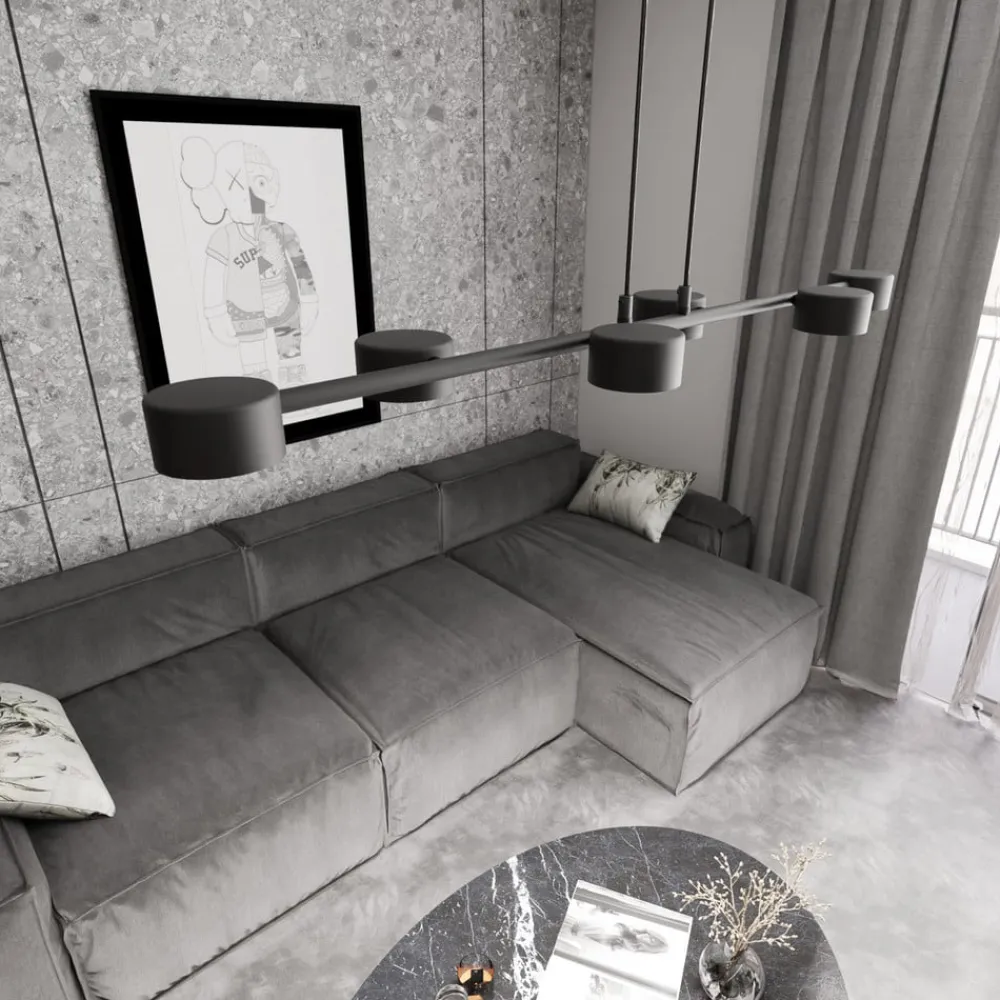 EMIBIG LIGHTING Loftlamper|Loftlamper > Loftspot, Megara, længde 80 cm, metal, 6 lyskilder.