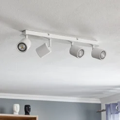 Loftlamper|Spotlights ^ Luminex Loftspot Modo i stål, hvid, 4 lyskilder