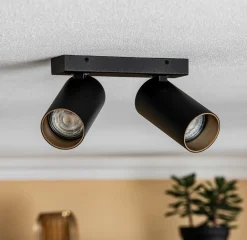 Spotlights ^ Nowodvorski Lighting Loftspot Mono II sort/indvendig guld 2 lyskilder