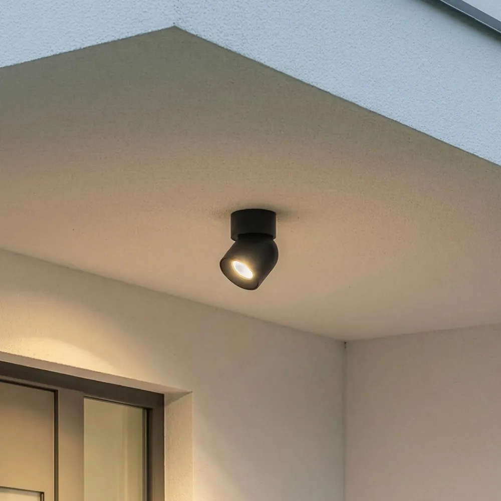 Nowodvorski Lighting Udendørs Loftlamper|Udendørs Spot > Loftspot Oscar, sort, aluminium, højde 13,5 cm, GU10