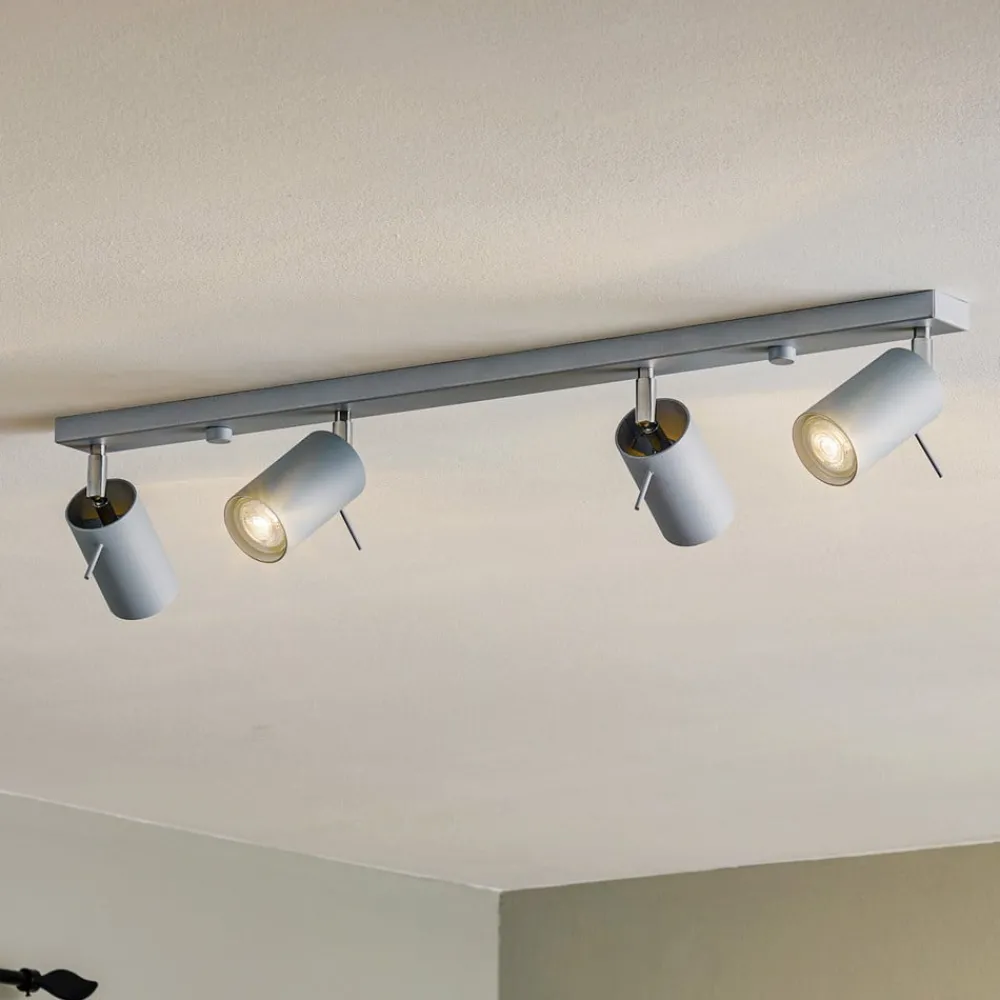 SOLLUX LIGHTING Loftlamper > Loftspot Round, grå, 4 lyskilder lineær