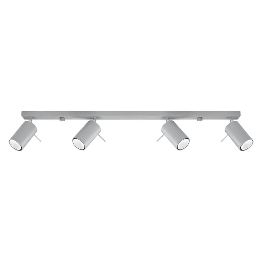 SOLLUX LIGHTING Loftlamper > Loftspot Round, grå, 4 lyskilder lineær