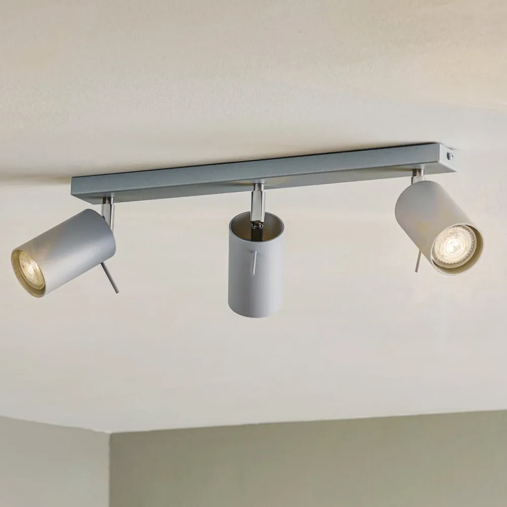 SOLLUX LIGHTING Loftlamper|Loftlamper > Loftspot Round, grå, 3 lyskilder lineær