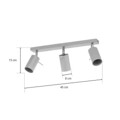 SOLLUX LIGHTING Loftlamper|Loftlamper > Loftspot Round, grå, 3 lyskilder lineær