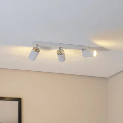 SOLLUX LIGHTING Loftlamper > Loftspot Round, hvid, 3 lyskilder lineær