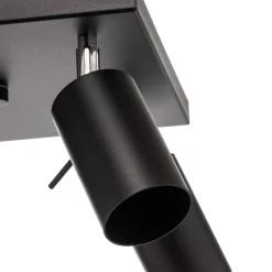 SOLLUX LIGHTING Loftlamper|Spotlights > Loftspot Round i sort, 4 lyskilder, firkantet