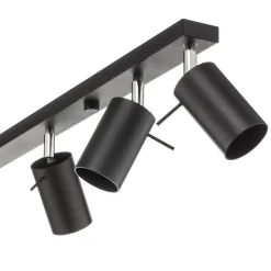 SOLLUX LIGHTING Loftlamper|Spotlights > Loftspot Round i sort, 6 lyskilder lineær