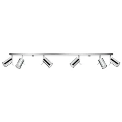 Loftlamper|Spotlights ^ SOLLUX LIGHTING Loftspot Round, krom, 6 lyskilder lineær