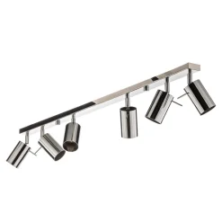 Loftlamper|Spotlights ^ SOLLUX LIGHTING Loftspot Round, krom, 6 lyskilder lineær