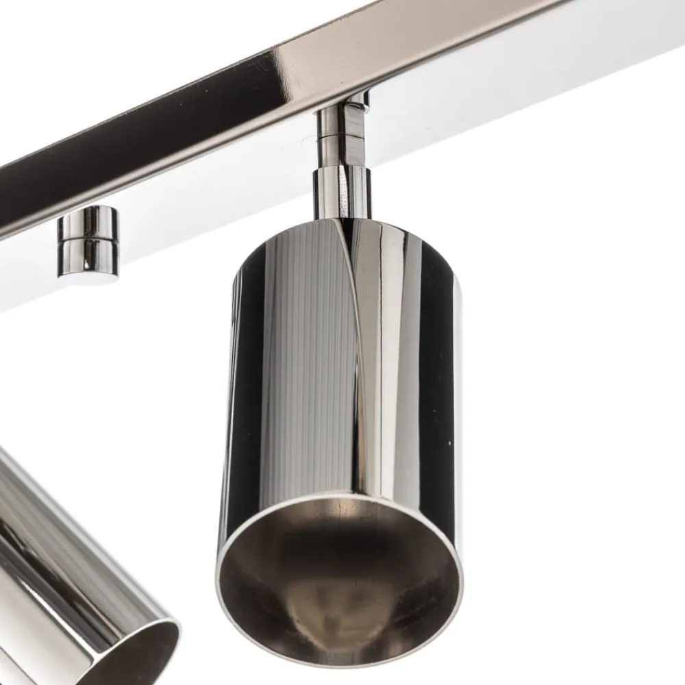 Loftlamper|Spotlights ^ SOLLUX LIGHTING Loftspot Round, krom, 6 lyskilder lineær