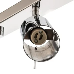 Loftlamper|Spotlights ^ SOLLUX LIGHTING Loftspot Round, krom, 6 lyskilder lineær