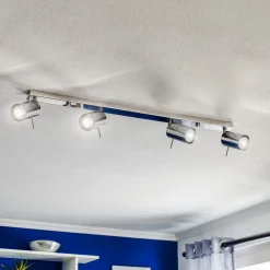 SOLLUX LIGHTING Loftlamper|Spotlights > Loftspot Round, krom, 4 lyskilder lineær