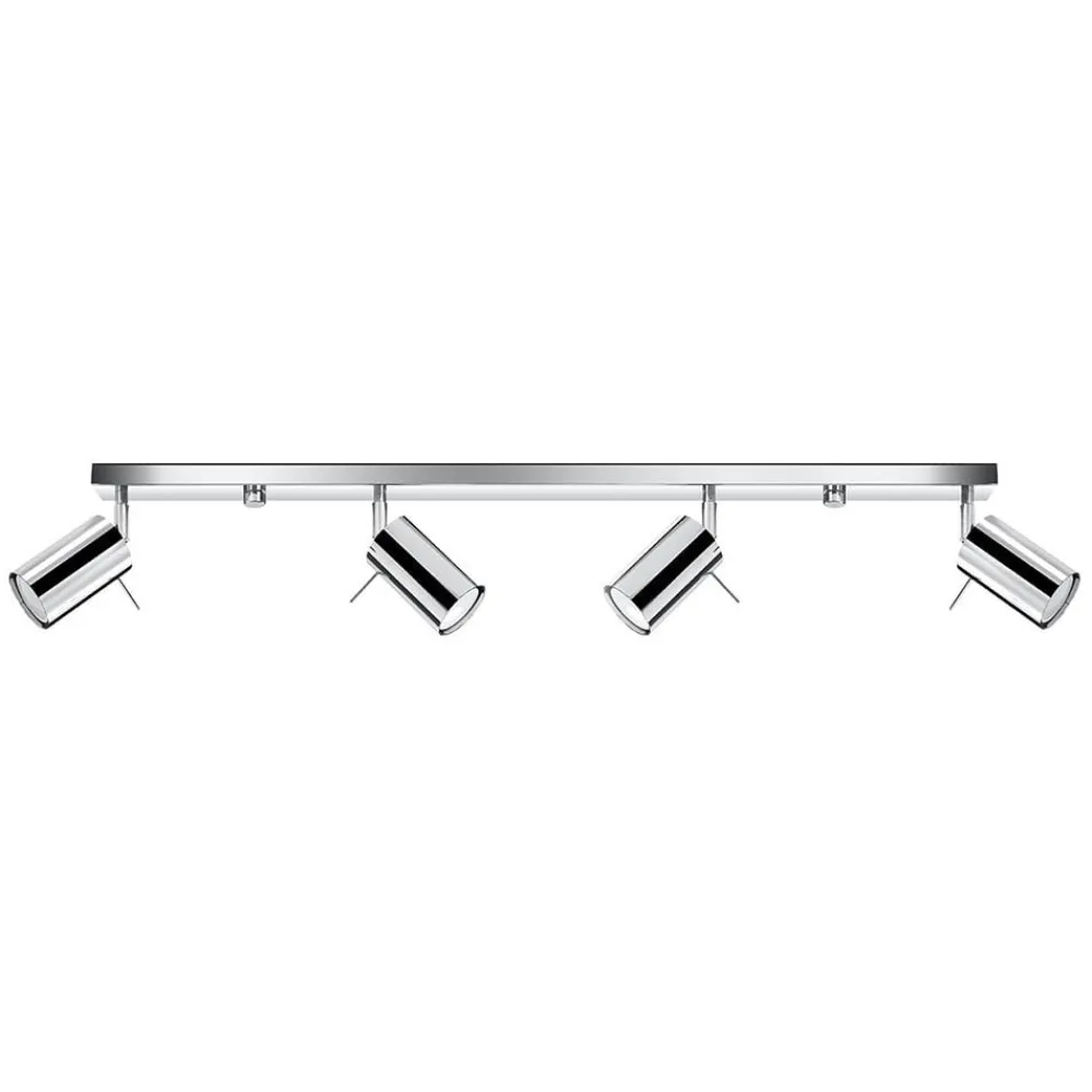 SOLLUX LIGHTING Loftlamper|Spotlights > Loftspot Round, krom, 4 lyskilder lineær