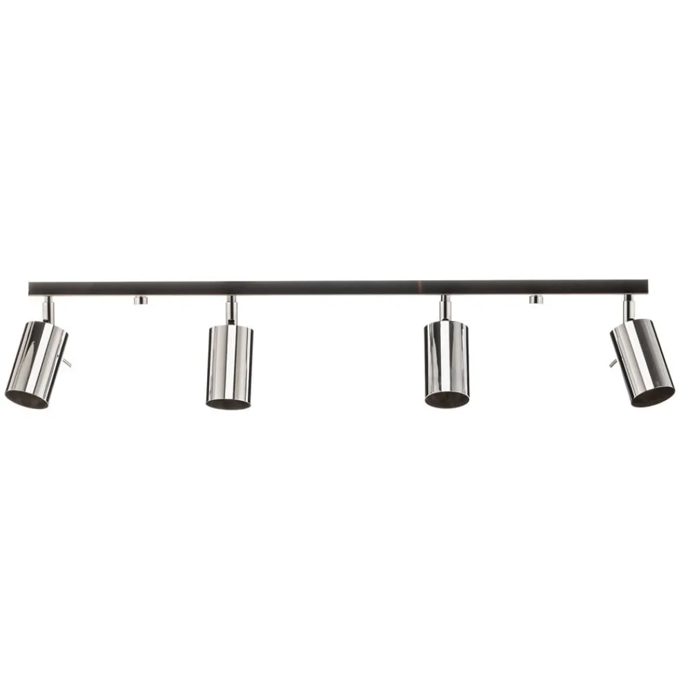SOLLUX LIGHTING Loftlamper|Spotlights > Loftspot Round, krom, 4 lyskilder lineær