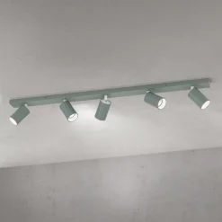 ORION Gang|Loftlamper > Loftspot Sean, lysegrøn, 5 lyskilder, aluminium, GU10