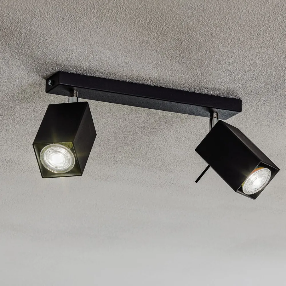 SOLLUX LIGHTING Loftlamper|Spotlights > Loftspot Square, sort, 2 lyskilder