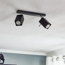 SOLLUX LIGHTING Loftlamper|Spotlights > Loftspot Square, sort, 2 lyskilder