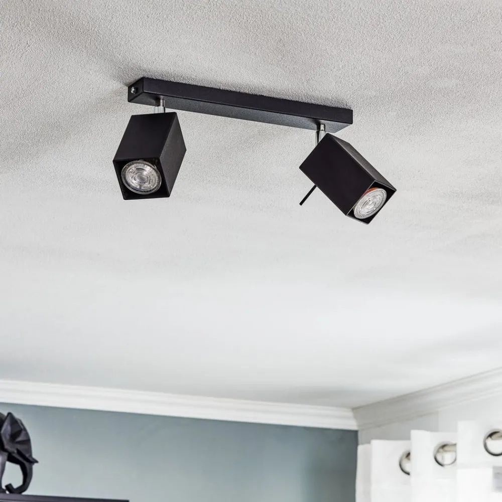 SOLLUX LIGHTING Loftlamper|Spotlights > Loftspot Square, sort, 2 lyskilder
